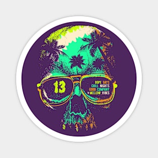 Chill Vibes Skull Magnet